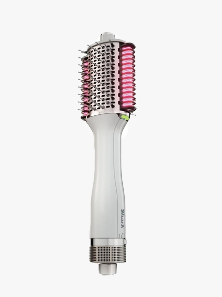 Shark HT212 SmoothStyle Heated Comb + Blow Dryer Brush in white on gray background